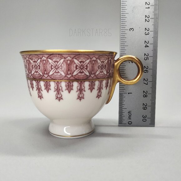 Theodore Haviland New York Cambridge Crimson Footed Demitasse Teacup and Saucer - Picture 10 of 10